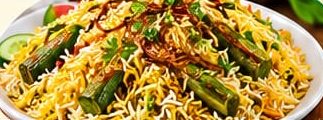 Plate of jhinga biryani