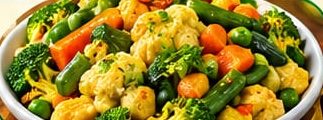 Mixed vegetable set with cauliflower, carrot and beans